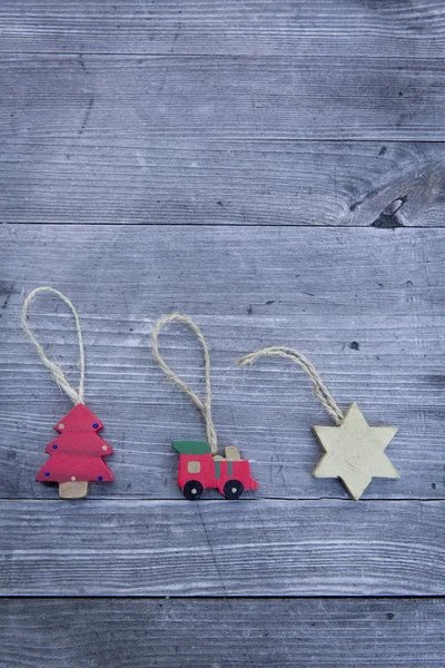 Dřevěné vánoční dekorace — Stock fotografie