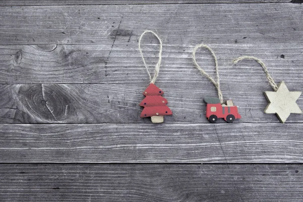 Dřevěné vánoční dekorace — Stock fotografie