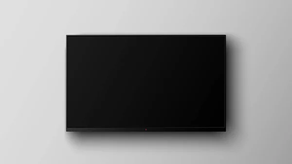 Realistischer Smart Led Fernseher Auf Grauem Hintergrund Vektordarstellung — Stockvektor