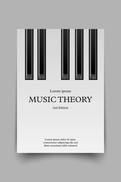 Music Theory Book Cover Mockup Template Vector Illustration — Stock Vector