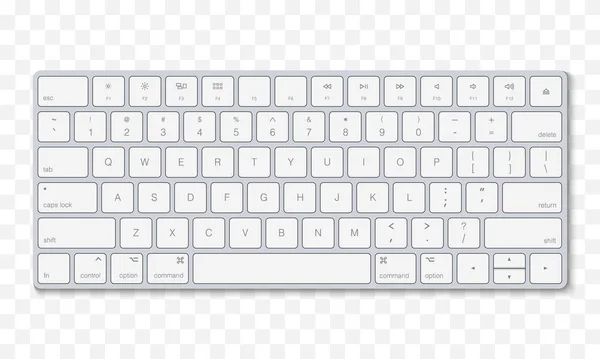 Teclado Computador Moderno Isolado Fundo Transparente Ilustração Vetorial — Vetor de Stock