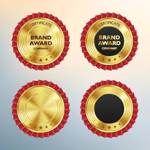 Emblemas Ouro Luxo Rótulos Produto Qualidade Premium Ilustração Vetorial —  Vetores de Stock