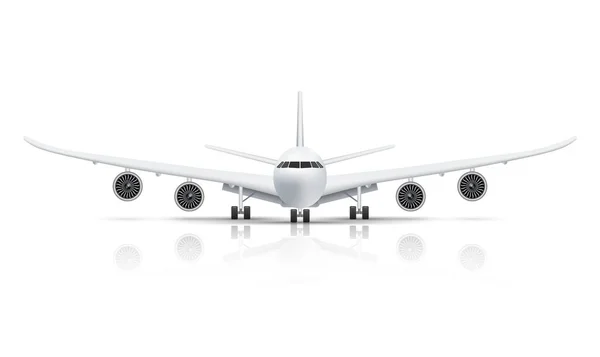 Front View Airplane Isolated White Background Vector Illustration — Stock Vector