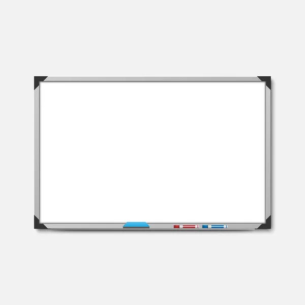 Empty White Marker Board White Background Vector Illustration — Stock Vector