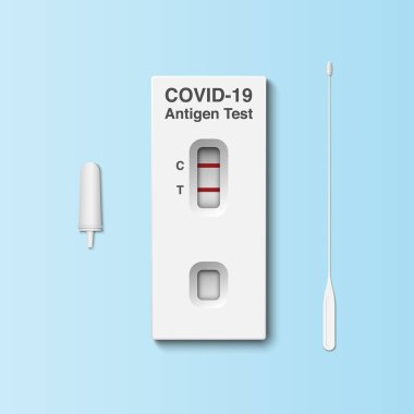 Covid 19 hızlı antijen test kiti, vektör çizimi