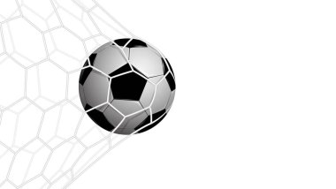 Beyaz arkaplanda net olarak izole edilmiş gerçekçi futbol, vektör illüstrasyonu