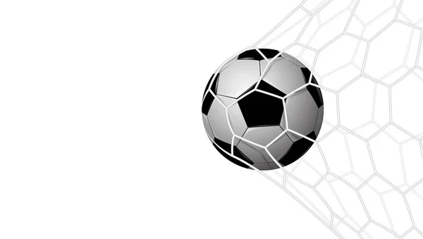 Realistisch Voetbal Net Geïsoleerd Witte Achtergrond Vector Illustratie — Stockvector
