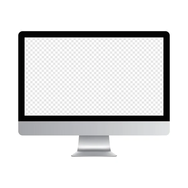 Realistisches Computerdisplay Mit Bildschirm Attrappe Lcd Monitor Leer Display Isoliert — Stockvektor