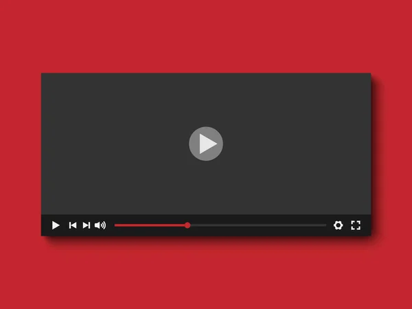 Vídeo Player Design Plano Ilustração Vetorial — Vetor de Stock