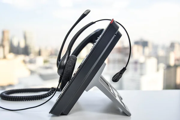 Headset and the IP Phone — Stock Photo, Image