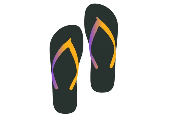 Beyaz Arka Planda Flipflop Ikonu Plaj Yaz Vektörü Sandalet Logosunun — Stok Vektör