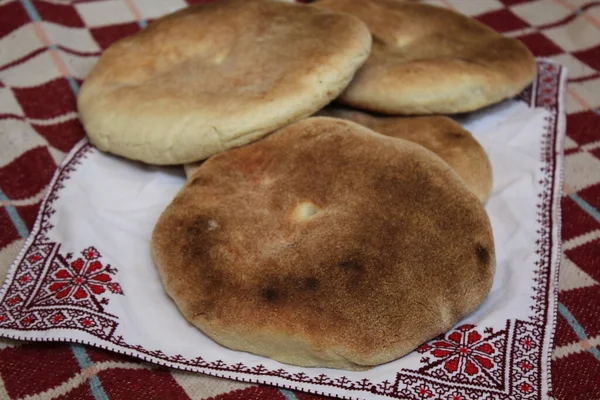 Freshly Baked Bread Traditional Moroccan Cuisine Delicious Flour Baked Goods — Stock Photo, Image