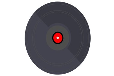 Müzik diski Dj Vector Müzik, gramofon diski beyaz arkaplanda izole 