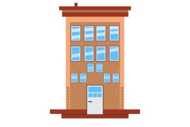 Modern şehir gökdelenleri inşa etmenin düz tasarımı. Renkli bina, inşaat tasarımı