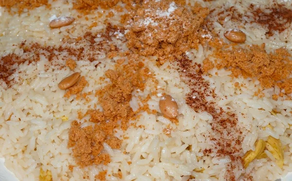 Pollo Marroquí Vermicelli Seffa Medfouna Comida Tradicional Marroquí Arroz Con —  Fotos de Stock