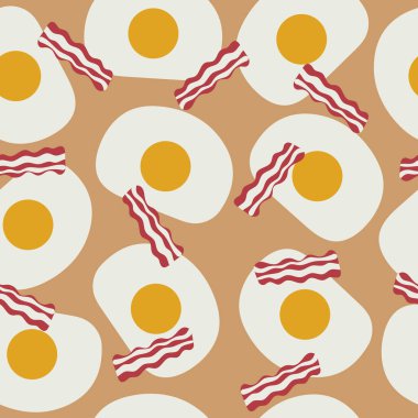 Yağda yumurta ve pastırmalı kusursuz desen, sabah kahvaltısı.