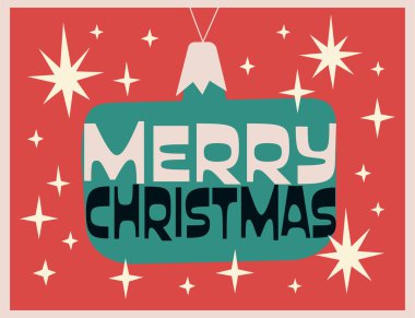 Tebrik kartı ya da poster şablonu, mutlu Noeller dileyin. Vektör el çizimi resimleme.