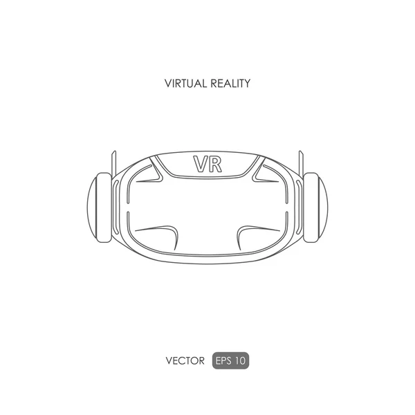 Casque de réalité virtuelle sur fond blanc. Accessoires informatiques — Image vectorielle