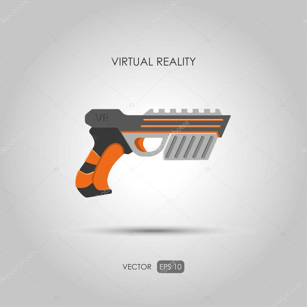 Gun for virtual reality system. Game weapons. 