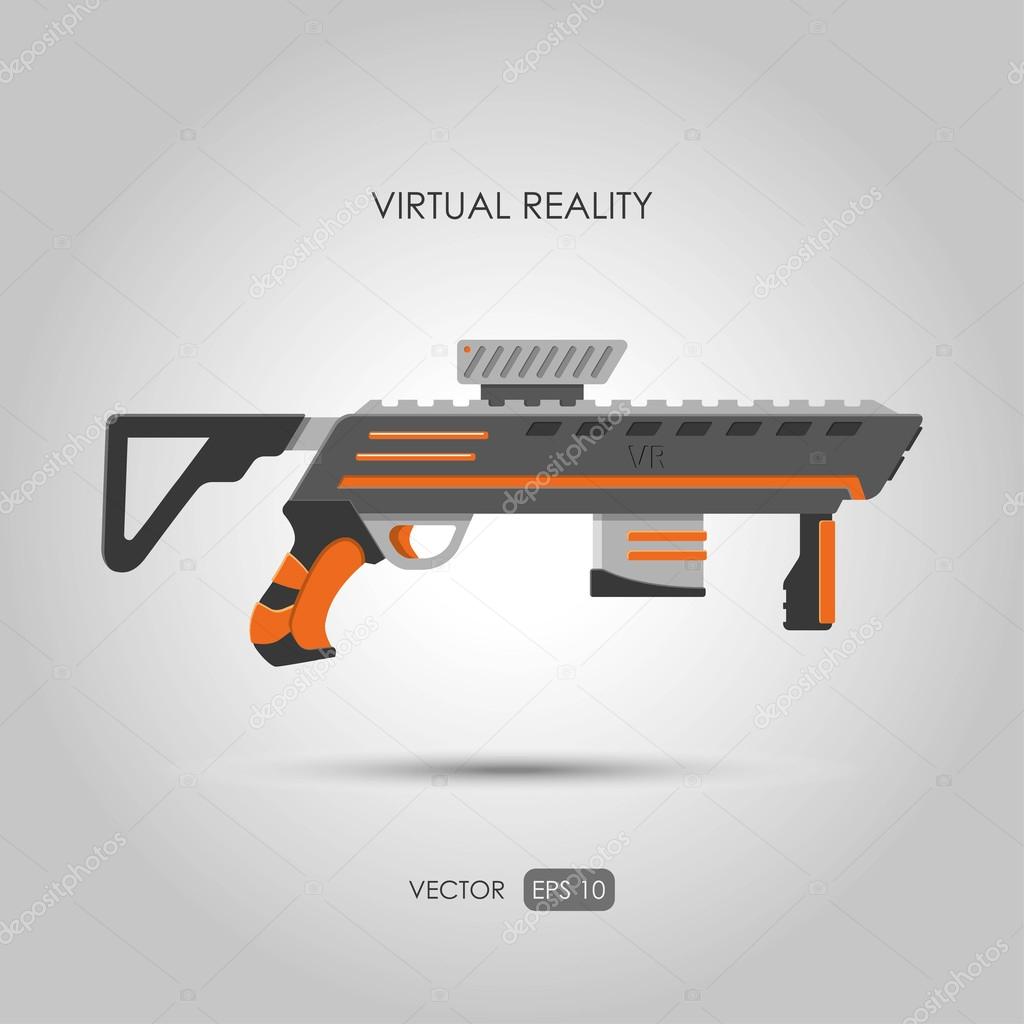 Gun for virtual reality system. Game weapons.