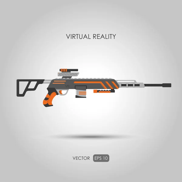 Fusil de sniper. Pistolet pour système de réalité virtuelle. armes de jeu vidéo — Image vectorielle