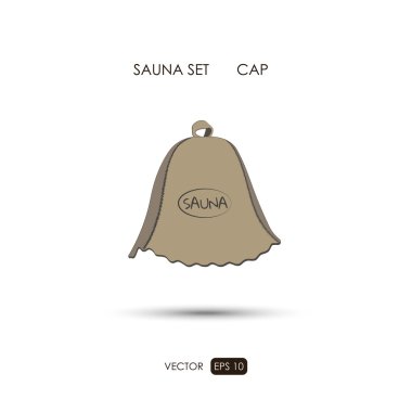 Cap. Sauna accessories on a white background. Bathroom items clipart