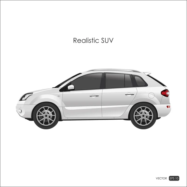 Modello realistico di SUV su sfondo bianco. Disegno dettagliato di — Vettoriale Stock