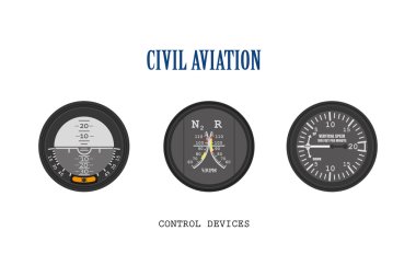 Set of aircraft instruments. Control of devices collection