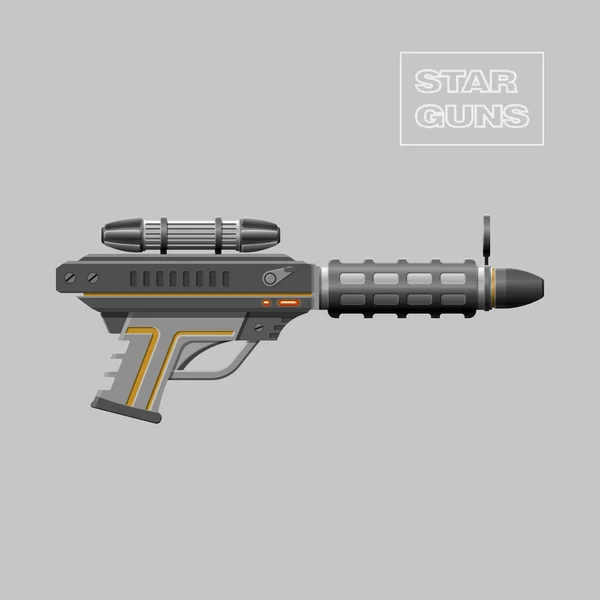 Pistolas Star. Arma de videojuegos. Dispositivo de realidad virtual. Rifle — Vector de stock