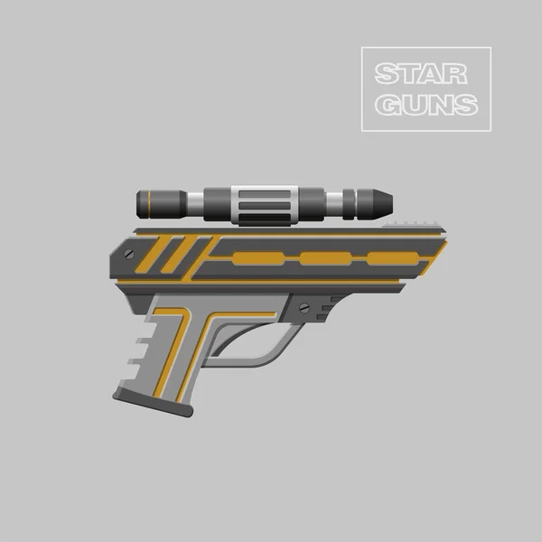 Pistolas Star. Arma de videojuegos. Dispositivo de realidad virtual. Pistola. — Vector de stock