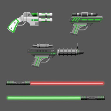 Silah ayarla. Video oyun silah. Sanal gerçeklik aygıt koleksiyonu.