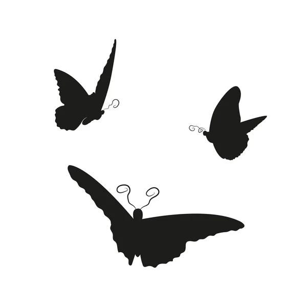 Bilden av flygande fjärilar på vit bakgrund — Stock vektor