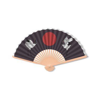 Kabuki dans için fan. Geyşa aksesuarları. Görüntü ile fan 
