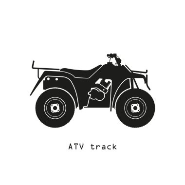 Beyaz bir arka plan üzerinde siyah siluet ATV