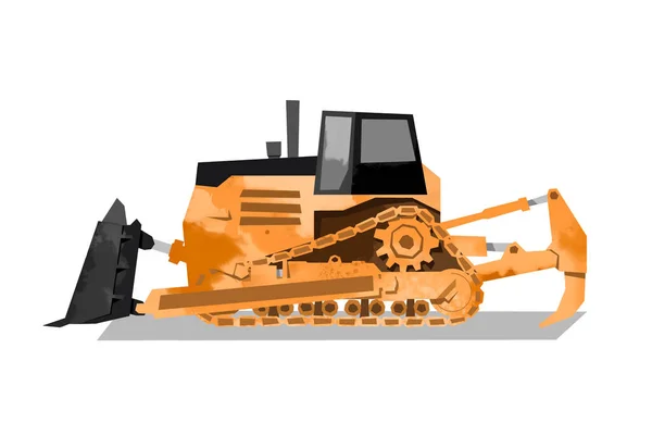 Buldozer akvarelů. Obraz těžkého stroje. Cartoon print pro dětský pokoj. Výzdoba chlapecké ložnice. Izolovaný oranžový kopáč — Stock fotografie