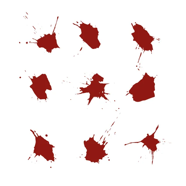 Conjunto vectorial de manchas de sangre sobre fondo blanco — Archivo Imágenes Vectoriales