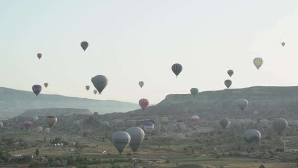 Viele Heißluftballons am Himmel — Stockvideo