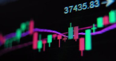 Grafik sütunları para birimi oranının yükseldiğini ve düştüğünü gösteriyor