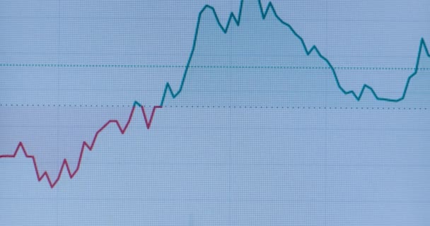 Grafiek lijn toont stijgende en dalende van cryptogeld macro — Stockvideo