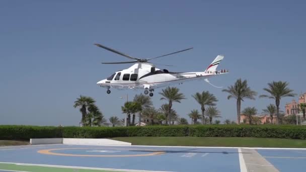 The helicopter takes off — Stock Video