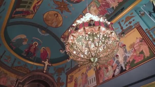 Chandelier in the church — Stock Video