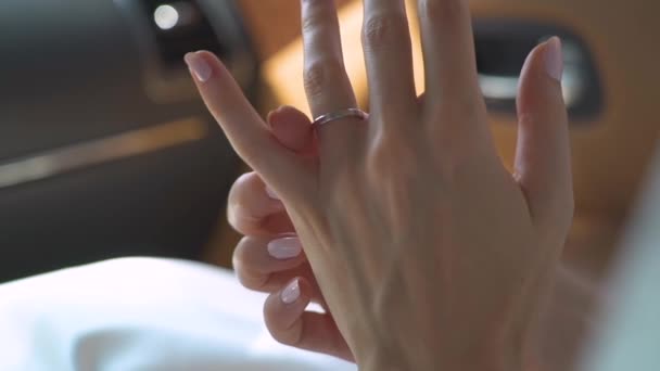 Bride and wedding ring — Stock Video