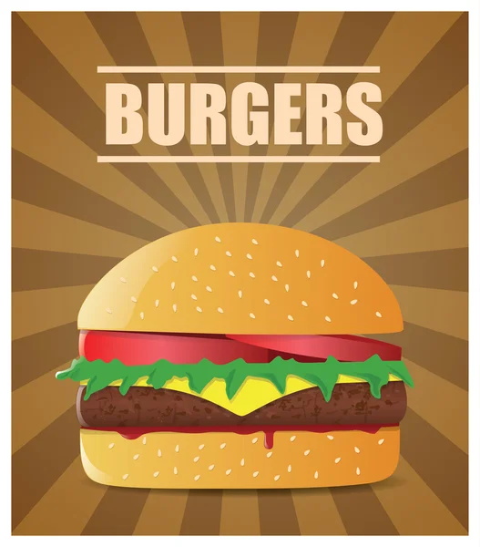 Burger vettoriale illustrazione — Vettoriale Stock