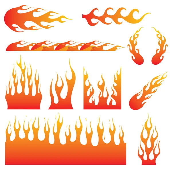 Hot Rod Flame Decals — Stock Vector