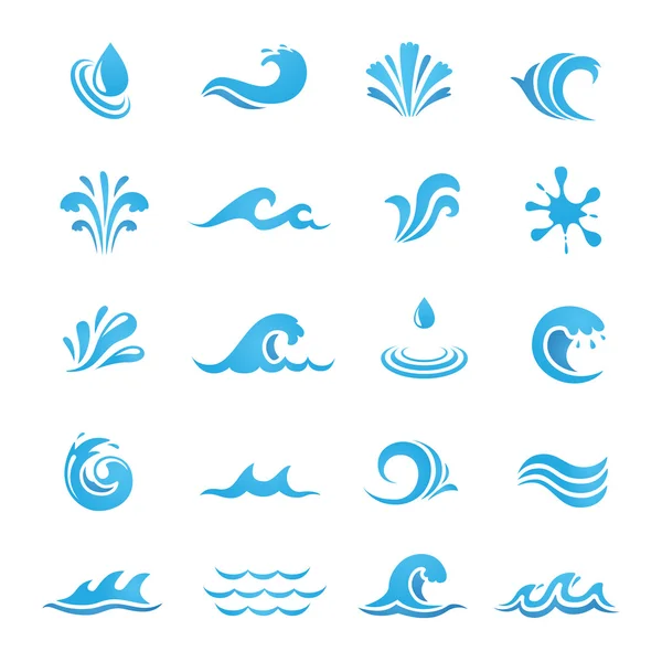 Conjunto de elementos de diseño de agua — Vector de stock