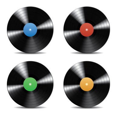 Vektör vinil kayıtlar topluluğu