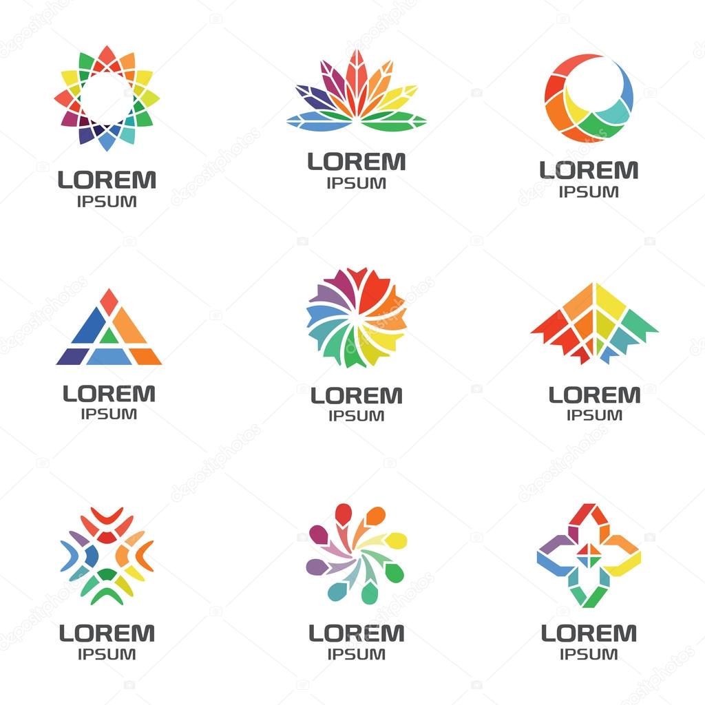 Vector: logotipos geometricos | Conjunto de logotipos geométricos