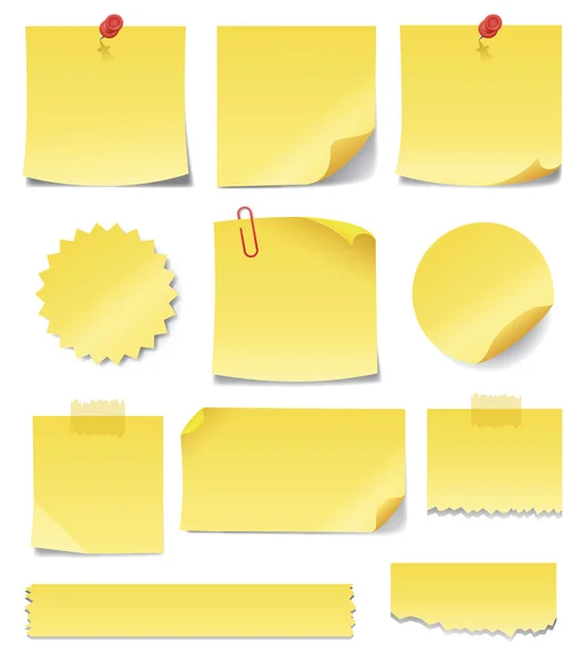 Yellow sticky notes — Stock Vector