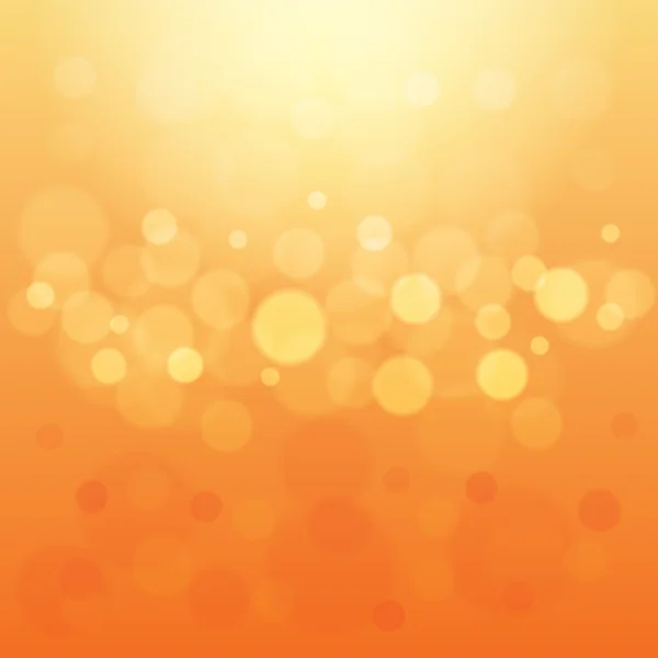 Résumé Fond orange clair avec lumières défocalisées Bokeh — Image vectorielle