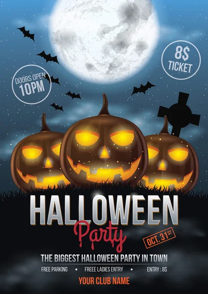 Halloween Party Flyer Design — Stockový vektor